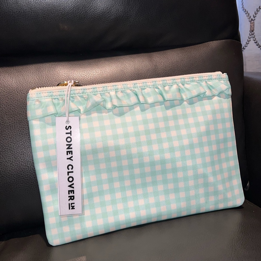 Stoney Clover Lane Ruffle Gingham Flat pouch